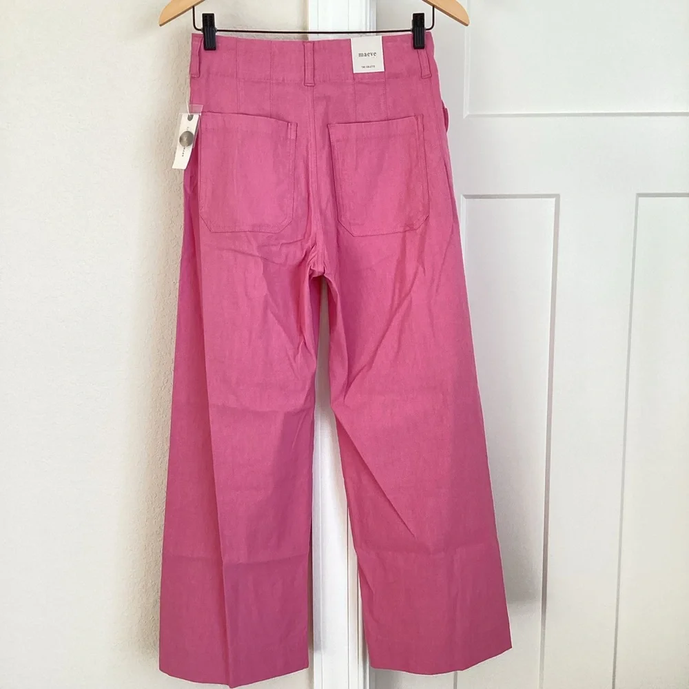💕Anthroplogie COLETTE Cropped Wide-Leg Pants Maeve Heart Pocket NEW 28 - Picture 9 of 16